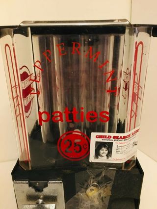 Vintage Peppermint Patties Vending Machine 25 Cent With Key