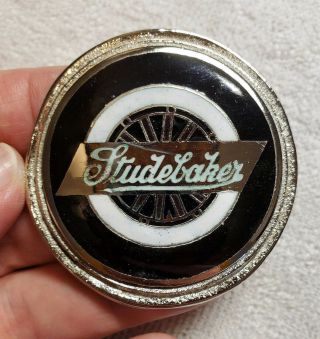 Studebaker Wheel Style Enamel Radiator Badge Emblem 1929 - 30