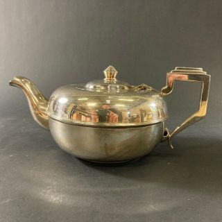 Vintage Art Deco Empire Plate Epns Silver Plate Teapot Stepped Handle England