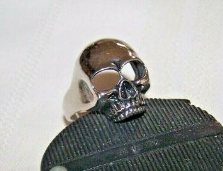 Harley Rider Silver Tone Skull Ring Size 10