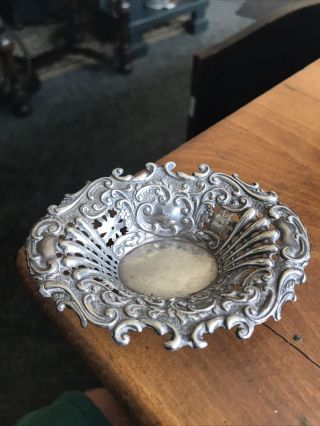 Antique sterling silver Dressing table/Dish.  Birmingham 1904.  Art Nouveau period 2