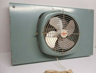 Vintage Lasko Window Fan Aqua Blue REVERSIBLE EXPANDABLE Model 74 - 10 2
