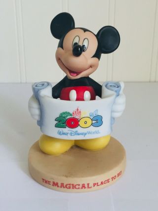 Walt Disney World Mickey Mouse 2003 Banner Ceramic Porcelain Figure No Box