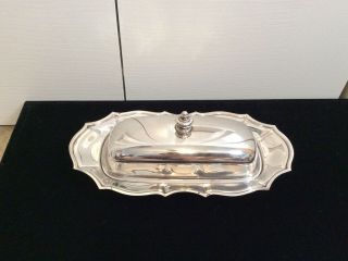 Vintage William A.  Rogers Silver Plate Covered Butter Dish With Glass Insert