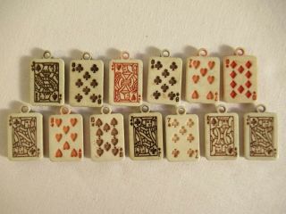 13 Vtg Playing Cards Cracker Jack/ Gumball Vending Machine Charms/ Prizes