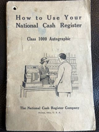 National Cash Register Class 1000 Instruction Booklet Ncr