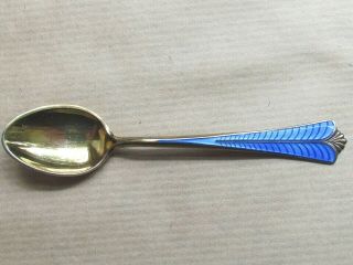 David Andersen Norwegian Silver Gilt Enamelled Coffee Spoon (ref7086)