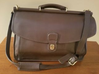 Vintage Coach Mahogany Brown Leather Beekman Briefcase Messenger Laptop Bag 5266