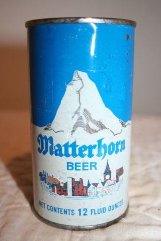 Matterhorn Beer 12 Oz.  1970 Flat Top Beer Can From San Francisco,  California