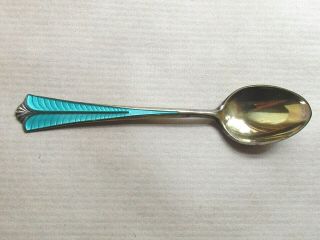 David Andersen Norwegian Silver Gilt Enamelled Coffee Spoon (ref7083)