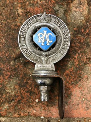 Vintage Car Badge Mascot Chrome Brass Enamel Rac Frys