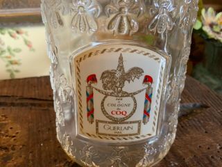 Vintage French Eau De Cologne COQ Guerlain Bottle Paris 17 ounces Bee design 2