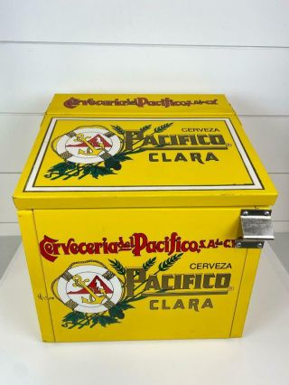 Pacifico Clara Cerveza Beer Cooler Metal Ice Chest Man Cave Mexico Htf Xlnt
