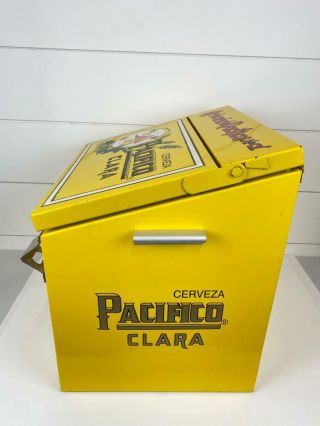 Pacifico Clara Cerveza Beer Cooler Metal Ice Chest Man Cave Mexico HTF XLNT 6