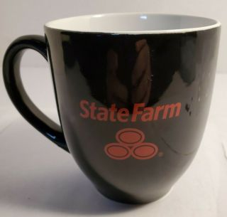 State Farm Insurance - Black With Red Logo.  Coffee Mug / Cup 16oz.