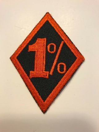 Vintage Embroidered Black/orange 1 Motorcycle Jacket Patch 3 " X 2 "