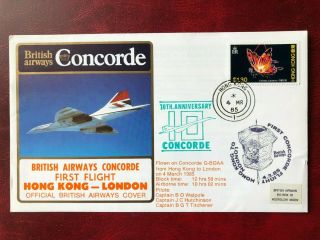 Concorde 1985 First Flight Hong Kong - London 1986 Double Flown (1136)