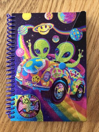 Vintage Lisa Frank Aliens Zoomer & Zorbit Small Spiral Notebook Diary Snap Front