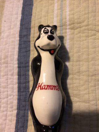 NOS Hard To Find Hamms Bear Double Sided Ceramic Beer Bar Tap Handle 3
