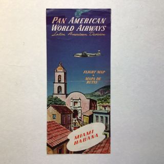 Vintage 1950’s Cuba Travel Brochure Pan American World Airlines