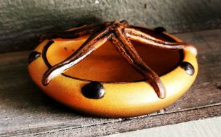 Vintage Peter Ipsen pottery bowl with starfish decoration from Denmark c.  1930 2