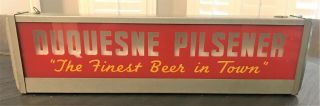 Vtg 1950 Duquesne Lighted " Fireball Streamliner " Deco Beer Sign,  Exc