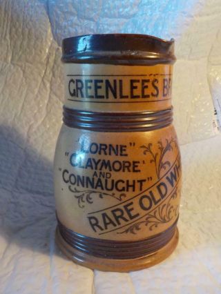 Antique Greenlees Brothers Rare Old Whiskies Pub Jug Larne Claymore Connaught Af