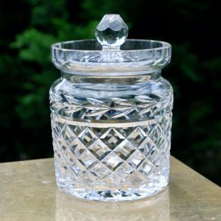 Vintage Waterford Irish Cut Glass Glandore Biscuit Barrel