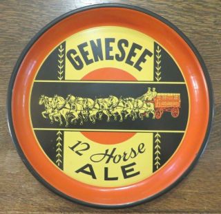 Genesee Brewing Co 12 Horse Ale Beer Advertising Pie Shape 13 " Tray Rochester Ny