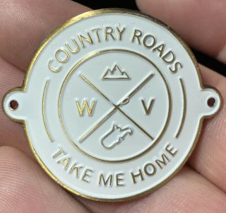 West Virginia Wv Country Roads Take Me Home Hiking Medallion,  Shield,