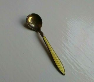 David Anderson Norway Gilt Sterling Silver Enamel Miniature Spoon