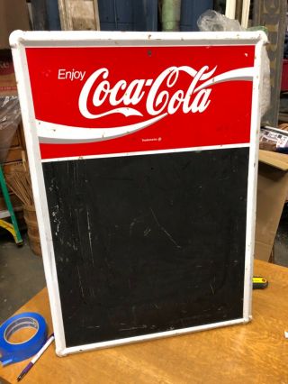 Vintage Coca Cola Coke Menu Board Chalk Board 28 Inches Tall X 20” W Restaurant