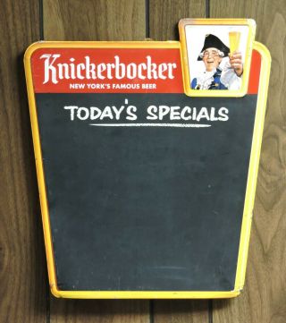 Ruppert Knickerbocker Beer,  Jacob Ruppert,  N.  Y.  C.  1957 Toc Chalkboard Beer Sign