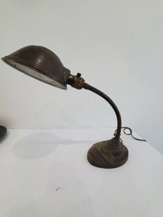 Vintage Eagle Goose Neck Desk/table Lamp Industrial Iron