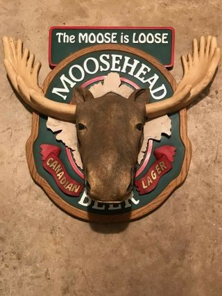 Rare Moosehead Beer Sign Moosehead Canadian Lager,  The Moose Is Loose