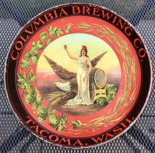 Antique Columbia Brewing Co.  Tacoma Wa 12” Serving Tray