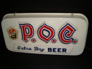 Circa 1950s Poc Lighted Beer Sign,  Cleveland,  Ohio