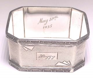 Art Deco Vintage Sterling Silver Napkin Ring Hallmarked 1934 Birmingham