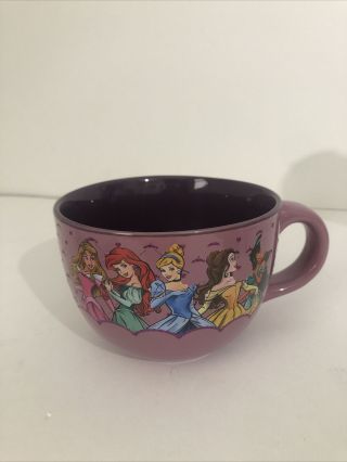 Disney Princesses Purple Glitter Accents 24oz Ceramic Coffee Mug