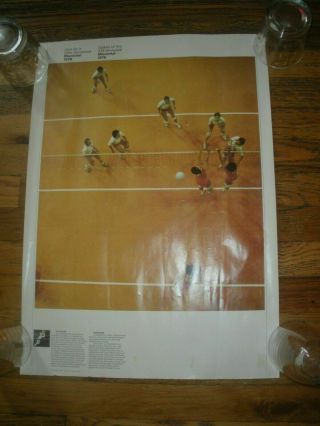 Vintage 1976 Montreal Official Olympics Poster Volleyball & Handball