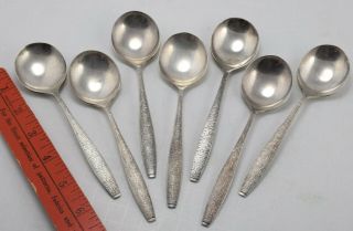 7 Twa Airlines Oneida Silversmiths 6 - Inch Silver Plated Soup Or Dessert Spoons