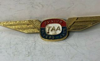 Vintage Taa Trans Australia Airlines Junior Flyers Club Badge Stokes Melbourne