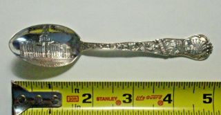 Sterling Silver Souvenir Spoon,  State Capitol,  Denver,  Colorado,  Indian Head