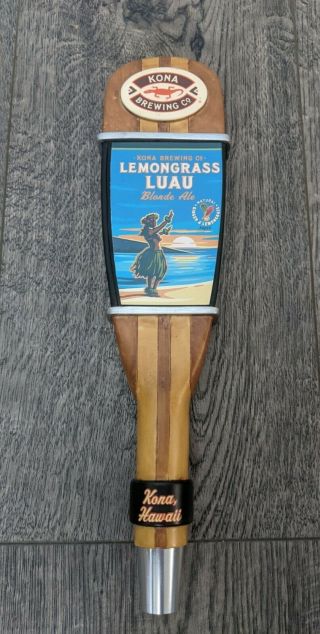 Kona Brewing Company Lemongrass Luau Beer Tap Handle Extremely Rare Htf