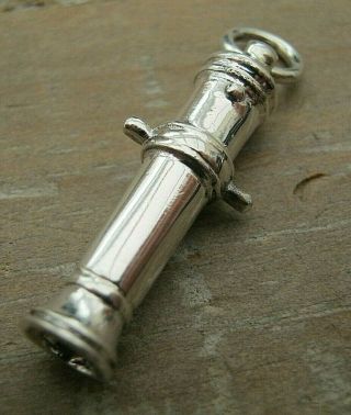 Highly Collectable Solid Silver 925 Cannon Shaped Whistle Millitaria Royal Navy