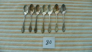 Setof 7 Oneida Park Lane/ Chaelaine Demitasse Spoons Silver Plate 1957