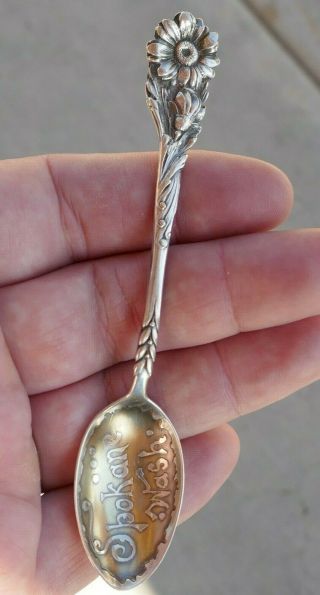 Antique Reed & Barton Sterling Spokane Wa Demitasse Souvenir Spoon - 8.  8 Grams
