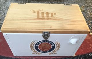 Miller Lite Beer Ice Box Chest Cooler Rare Vintage