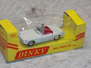 Vintage Dinky Toys 1:43 Scale 113 M.  G.  B.  Sports Car Toy Car