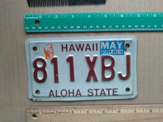 License Plate,  Hawaii,  Motorcycle,  1981,  King Kamehameha,  811 Xbj